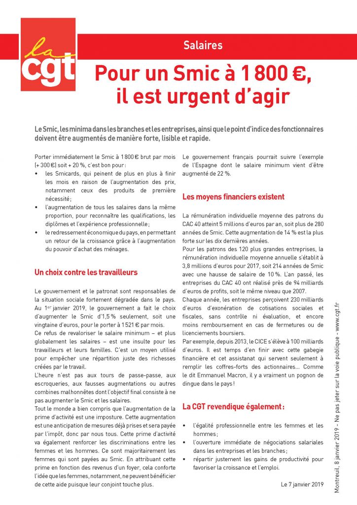 Quand Le Smic Augmente Tous Les Salaires Augmentent Il y a urgence à augmenter les salaires – Bourgogne-Franche-Comté